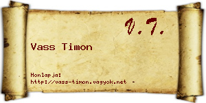 Vass Timon névjegykártya