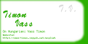 timon vass business card